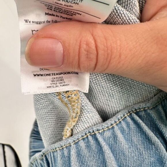 One Teaspoon Pacifica Luxe Stretch Drawstring Boyfriend Pull On Jeans XS - Picture 6 of 13